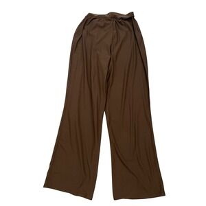 Spanx Brown Pants Sz M Women's Wide Leg Spandex Stretch Slimming